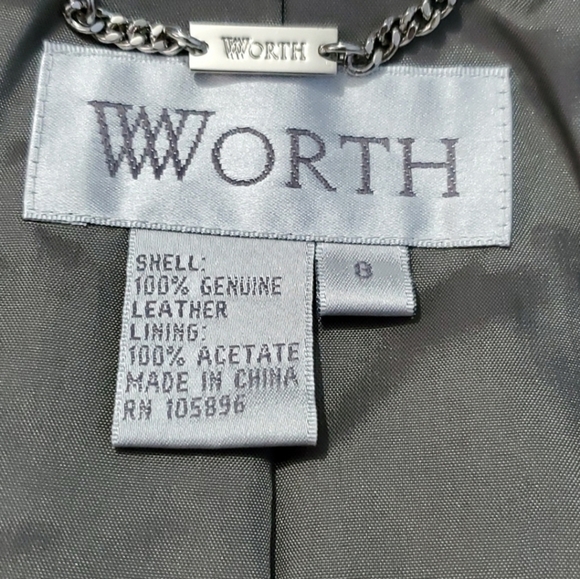 Worth Leather Blazer, Size 8! - Picture 6 of 6